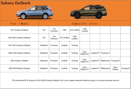 6 Layers Waterproof SUV Car Cover for Subaru Outback 1994 (LM-Silver / 83. Custom Fit Subaru Outback)