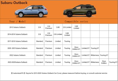 6 Layers Waterproof SUV Car Cover for Subaru Outback 1994 (LM-Silver / 83. Custom Fit Subaru Outback)