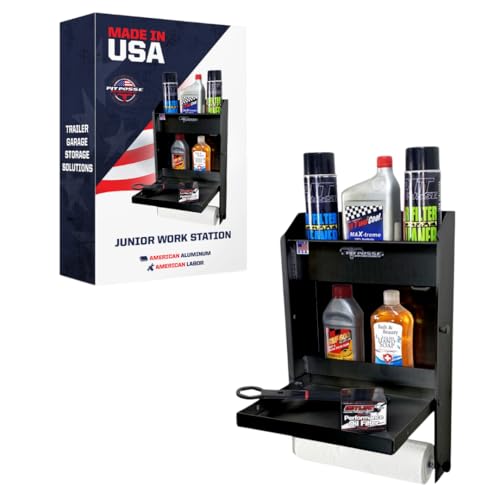 458BK Jr Work Station Storage Cabinet Shelf Rack Holder Caddy (Black)