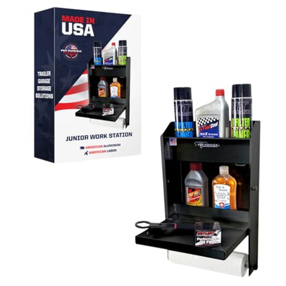 458BK Jr Work Station Storage Cabinet Shelf Rack Holder Caddy (Black)