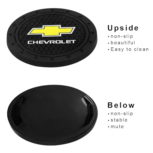 Car Cup Holder Coaster for Chevrolet Series Recessed Silicone Cupholder Coaster Interior Accessories 2.75in 2Pieces Black (Black-10)
