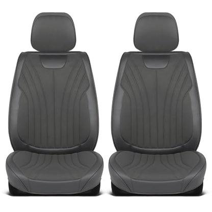 Curated Suede Leather Seat Covers for Cars & SUVs (Charcoal/Black (Suede) / Front Seats)