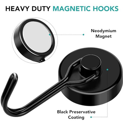 Magnetic Hooks (Black / 1.26in)