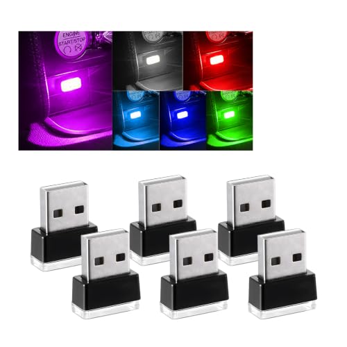 6 PCS USB LED Car Interior Atmosphere Lamp (6 Colors)