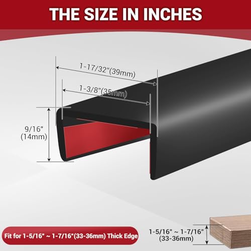 Rubber Edge Trim (Fit 1-3/8" - L20' / Black)