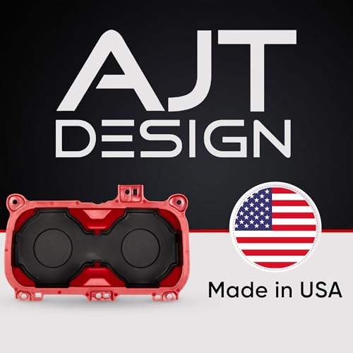 Oversize Cup Holder with Tray Compatible with Toyota Tacoma 2016 (Red / With Rubber Tray)