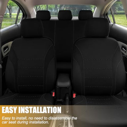 Polyester Full Car Seat Cover Set with Sponge Padding (Black)