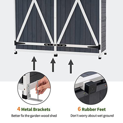 Outdoor Storage Cabinet with Shelves (Gray)