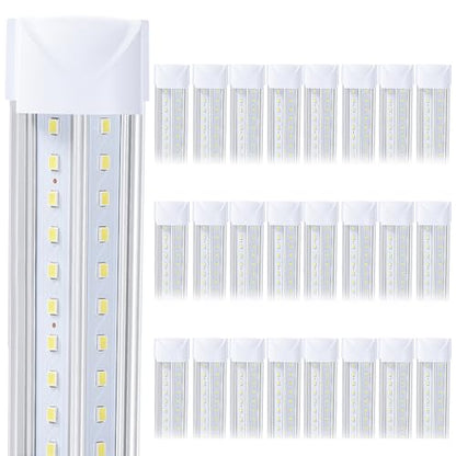 25 Pack Led Shop Lights (25PCS 8FT 2 Row V-Shape 6000K)