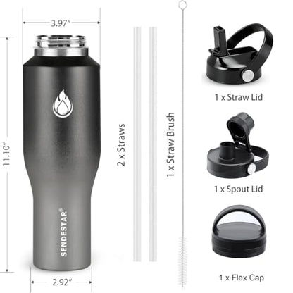 40oz Stainless Steel Water Bottle (Gray / 40 Ounces)
