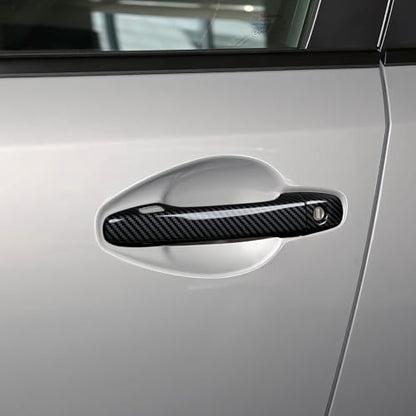 Exterior Side Door Handles Cover Trim Decal Only for 2025 2026 Subaru Forester Accessories ABS Carbon Fiber Stickers (Exterior Side Door Handle Decal)