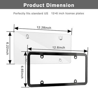 Transparent License Plate Cover and Frames (grey-clear)