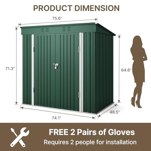 6' x 4' Outdoor Storage Shed (green / 6' x 4')