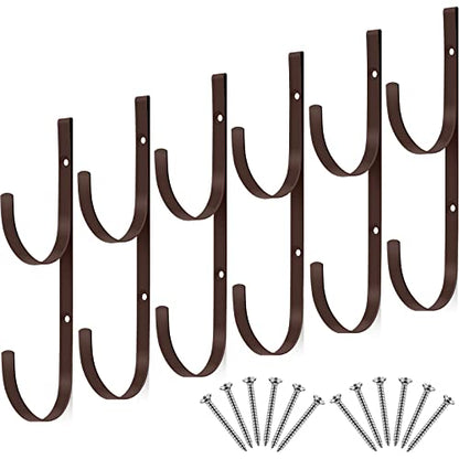 6 Pieces Pool Pole Hook Hanger Swimming Brackets Pool Hook (Coffee Color)