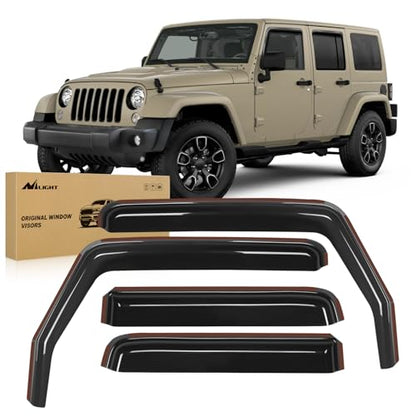 in Channel Rain Guards for Jeep Wrangler JK 2007 (Wrangler JK 2007-2018)