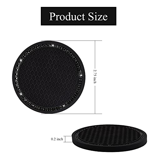 2 Pack Car Cup Holder Coaster (Black)
