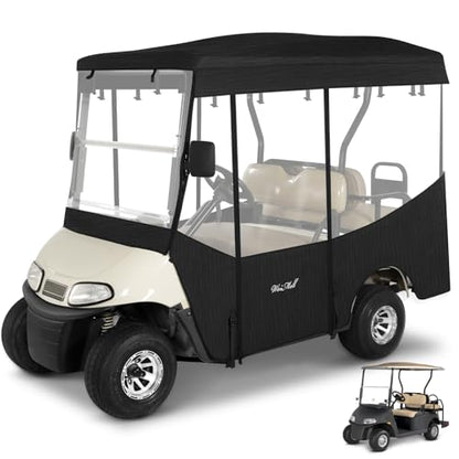 Golf Cart Enclosure 4 Passenger for EZGO RXV 80" Extended Roof (for EZGO RXV 4 Passenger Extended Roof / Black)