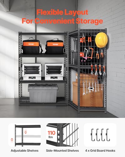 Storage Shelves (Black / 20" D x 40" W x 60" H)