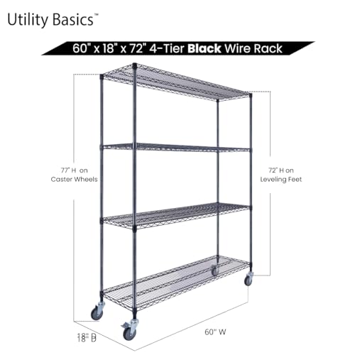NSF Commercial 4 (60"18"x72" 4-Tier / Black)