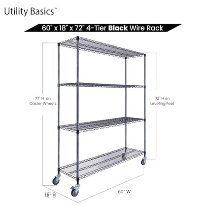 NSF Commercial 4 (60"18"x72" 4-Tier / Black)