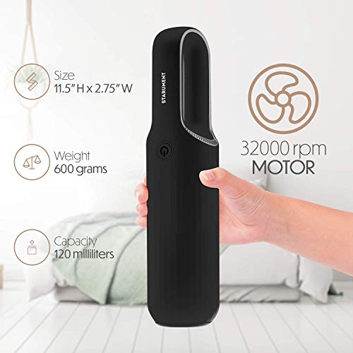 Portable Hand Vacuum Cleaner Handheld Cordless Cleaner for Dust Pet Hair Dirt Home Car Interior Lightweight (Black)