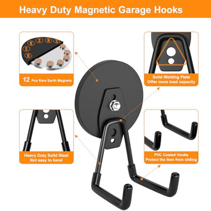 Strong Magnetic Hooks Heavy Duty (Black Hooks)