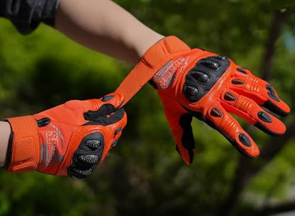 SPS 2 Unisex Touchscreen Road Racing Motorcycle MTB Sports Gloves Also fit BMX MX ATV Mountain Bike Bicycle Cycling Off (Orange SPS-2 / S Adult)