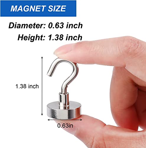 Magnetic Hooks for Cruise Cabins 30LBS Heavy Duty Magnet Hook 4 P (Silver / 0.63in)