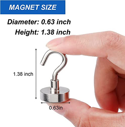 Magnetic Hooks for Cruise Cabins 30LBS Heavy Duty Magnet Hook 4 P (Silver / 0.63in)