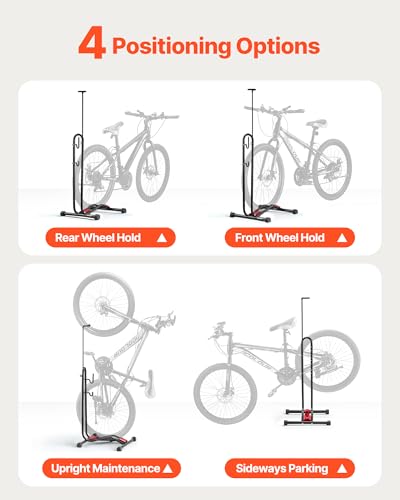Bike Rack Upright Bike Stand Floor for 16 to 27.5 Inch Mountain & Road Bikes
