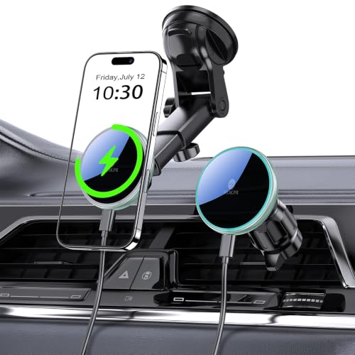 for Mag Safe Car Mount Charger Dash Windshield Vent Magnetic Phone Holder (Green)