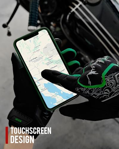 Motorcycle Gloves Motorbike Glove for Men Women Full Finger Knuckle Protection Touch Screen Cycling ATV Hiking Riding (XX-Large / mountain-Green)