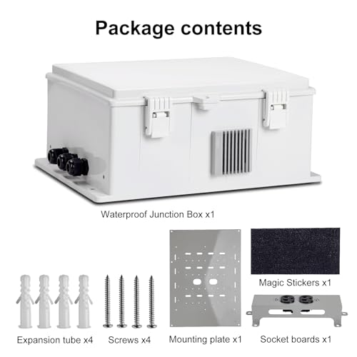 Outdoor Electrical Junction Box (13"H x 9.2"L x 4.6"W & Outlet)