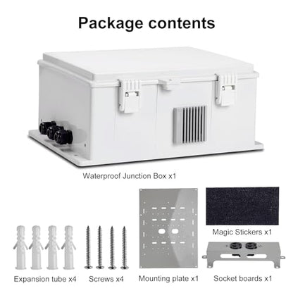 Outdoor Electrical Junction Box (13"H x 9.2"L x 4.6"W & Outlet)