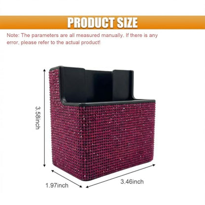 Bling Car Dashboard Storage Box (RoseRed)