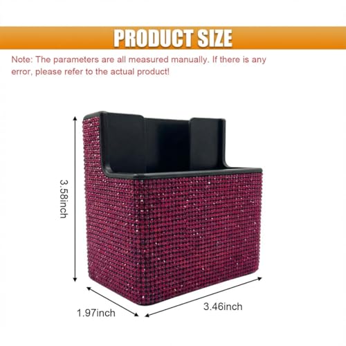 Bling Car Dashboard Storage Box (RoseRed)