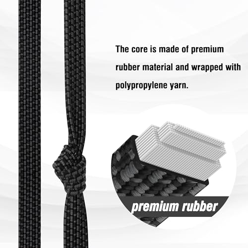 Bungee Cords Flat Adjustable Bungee Cords with Hooks Heavy Duty 48 Inch (48 Inch / 6pcs Black)
