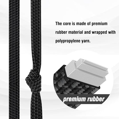 Bungee Cords Flat Adjustable Bungee Cords with Hooks Heavy Duty 48 Inch (48 Inch / 6pcs Black)