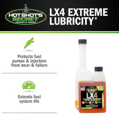 Hot Shot’s Secret LX4 Lubricity Extreme Fuel Additive (16 Fl. Oz.)