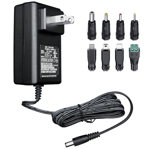UL Listed 15V 1A 6ft Power Supply Adapter with 8 Tips (15V1A+8 Tips)