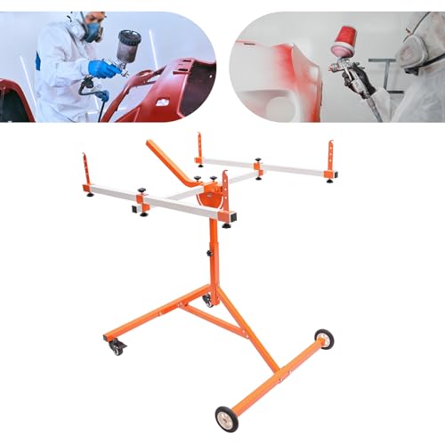 Automotive Rotating Painting Stand Multifunction Freestanding Paint Holder with Wheels for Painting Or Repairing Light Sheet Metal (35.4*37.8*45.2in)