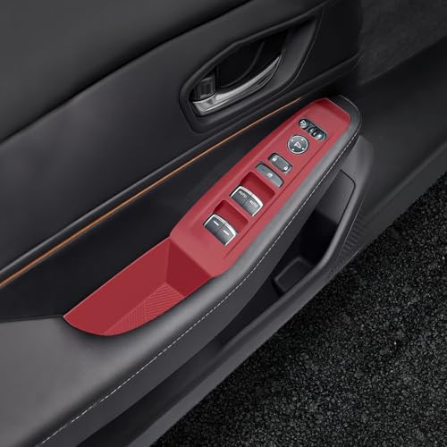 4PCS Car Door Window Switch Panel Cover for Honda Accord 2023 (Red for Door Window Switch Cover)