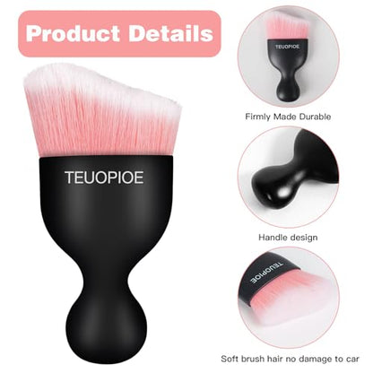 Car Detailing Brush for Interior Dusting and Air Vents (Pink)