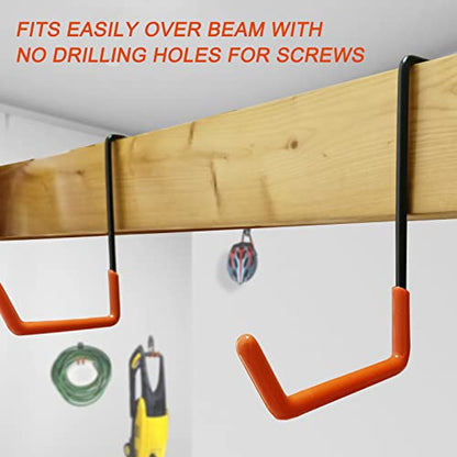 Rafter Hanger Large S Garage Hooks Bike Storage System Holder Organizer (Orange 12Pack)
