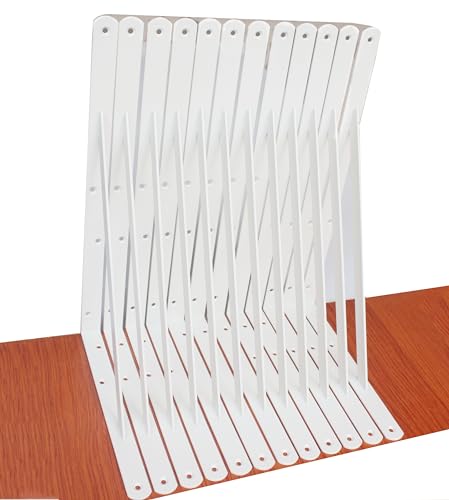 12 Pack L18 x H 12" White Heavy Duty Shelf Brackets with Screws Metal Shelf Brackets Shelf Support Angle Brackets for Shelves L Brackets Heavy Duty Floating Shelf (12 Pack-White / 18''x12'')