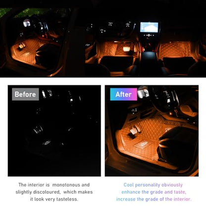 Car LED Strip Light (Connection Type: Cigarette Lighter / Orange-48 LEDs)