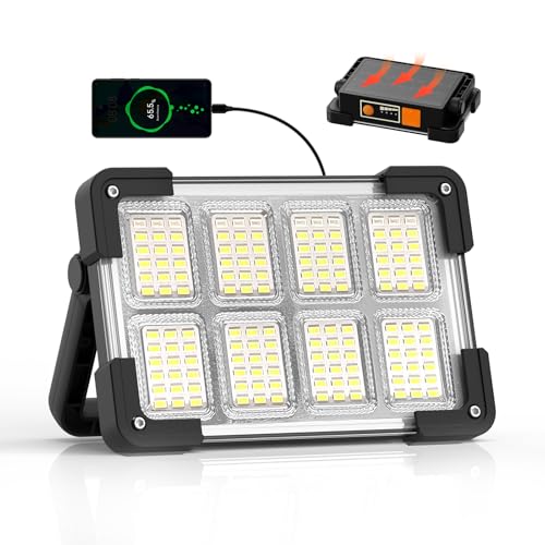 120W Solar Rechargeable 144 LED Work Light (Black)