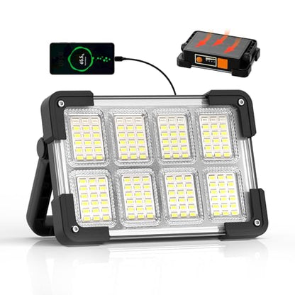 120W Solar Rechargeable 144 LED Work Light (Black)