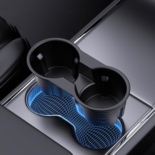 Car Center Console Cup Holder Insert Compatible with Tesla Model 3 & Y (Gray)
