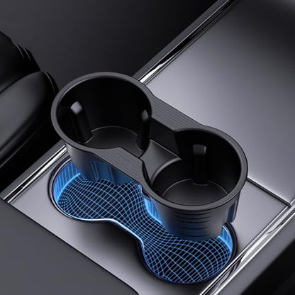 Car Center Console Cup Holder Insert Compatible with Tesla Model 3 & Y (Gray)